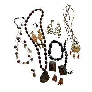 Vintage Jewelry Lot #5- Necklace Bracelets & Clip Earrings